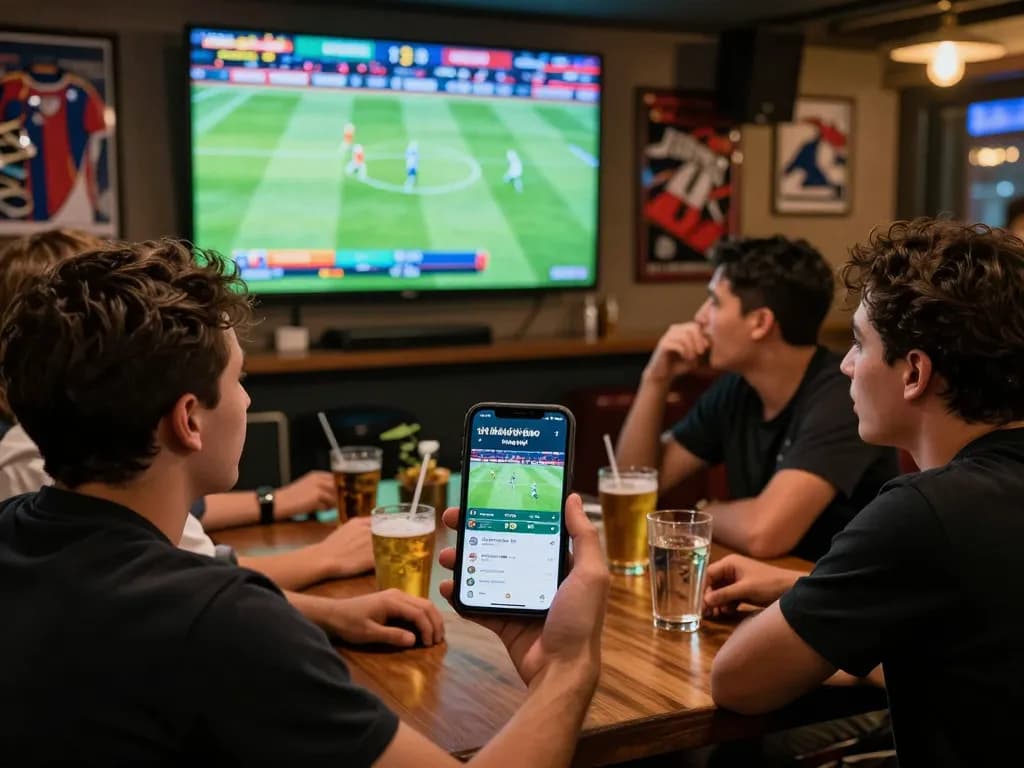 Betting excitement as tỷ lệ kèo nhà cái hôm nay is viewed on a smartphone during a live sports match