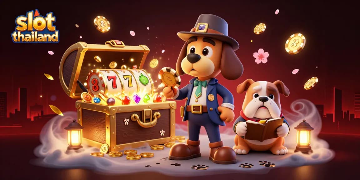 Win big with slot thailand as a detective investigates gaming clues in a vibrant casino environment.