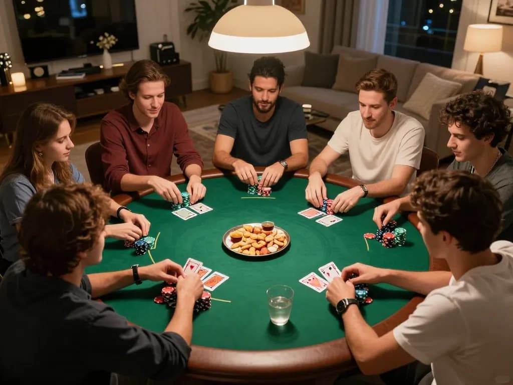 Betbet enthusiasts enjoy an engaging poker game night with friends, showcasing strategy and social interaction.