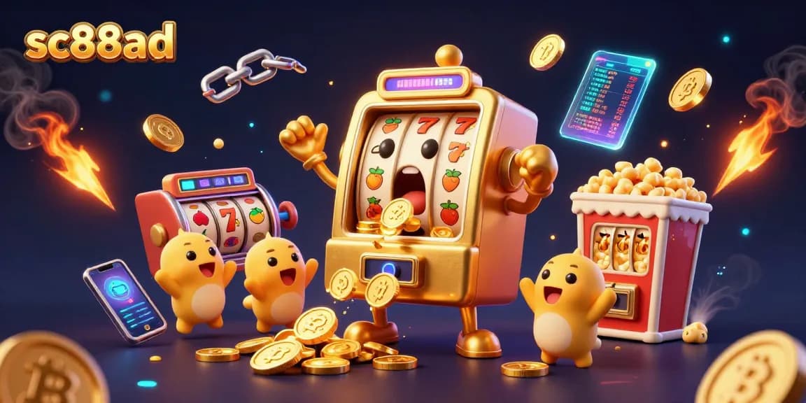 Spin the reels at SC88ad for a golden jackpot experience with animated characters and crypto elements.