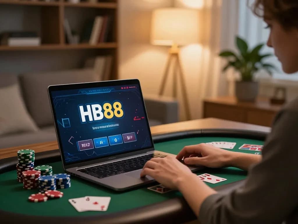 Engaging online poker game at HB88 with player focused on strategy and gameplay.