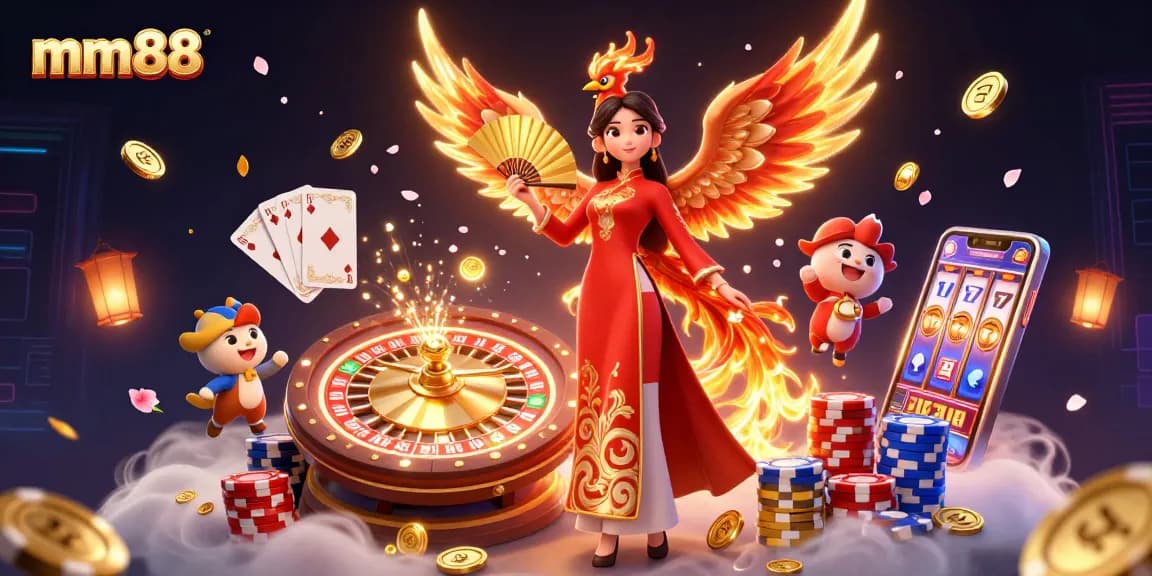 Experience thrilling wins at MM88 with stunning visuals and vibrant casino elements.