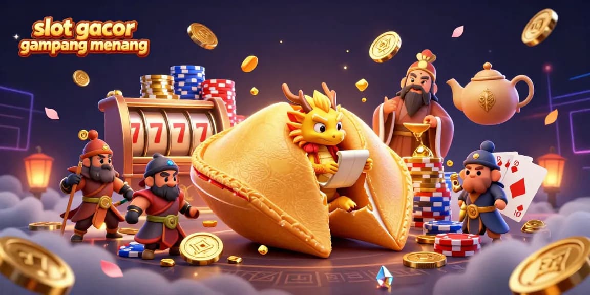 Experience thrills with slot gacor gampang menang in this vibrant casino-themed illustration.