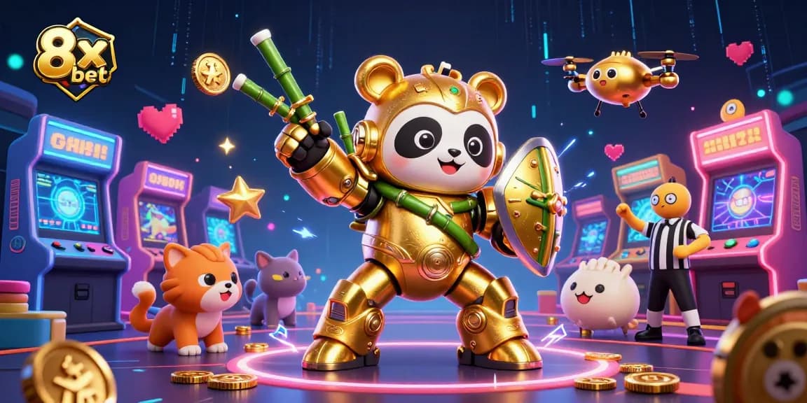 Engage in thrilling gameplay with 8x bet amidst colorful casino elements and energetic characters.