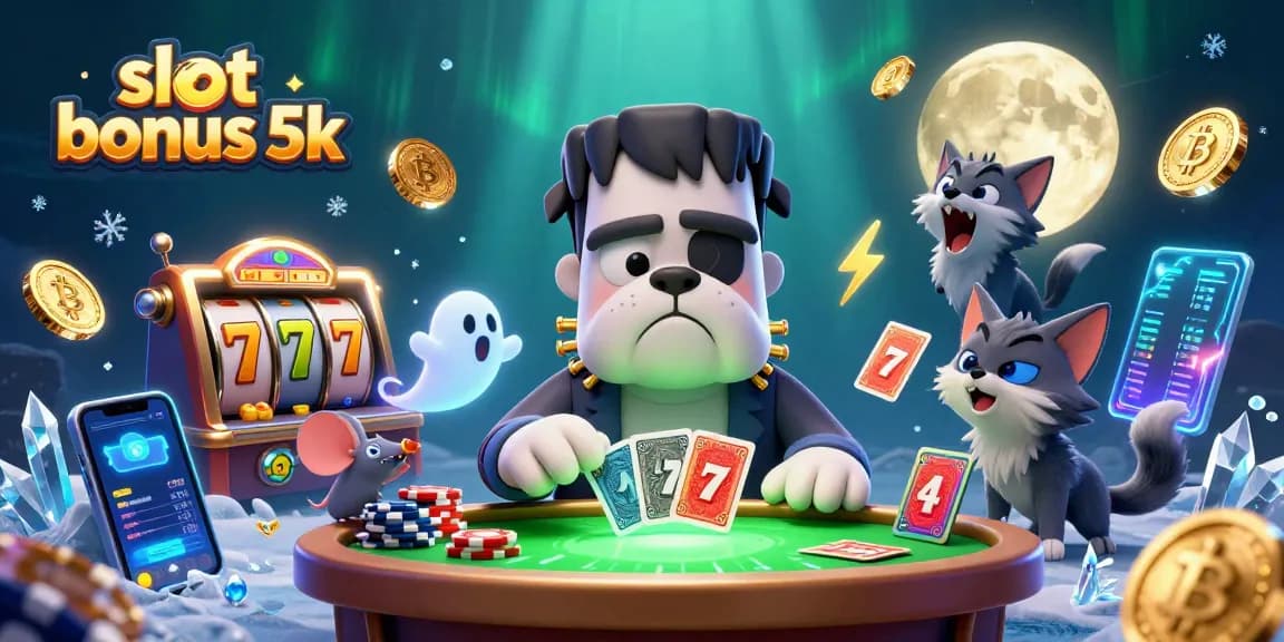 Hit big with slot bonus 5k while enjoying a vibrant 3D casino scene filled with excitement.