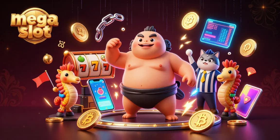 Permainan mega slot dengan simbol keberuntungan dan jack pot yang menggoda dalam visual menarik.