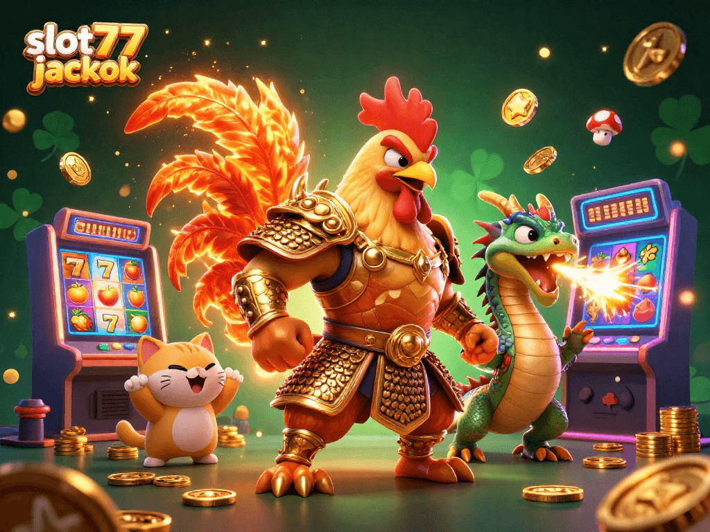 Experience thrilling wins with slot777 jackpot in this vibrant, detailed 3D casino scene.
