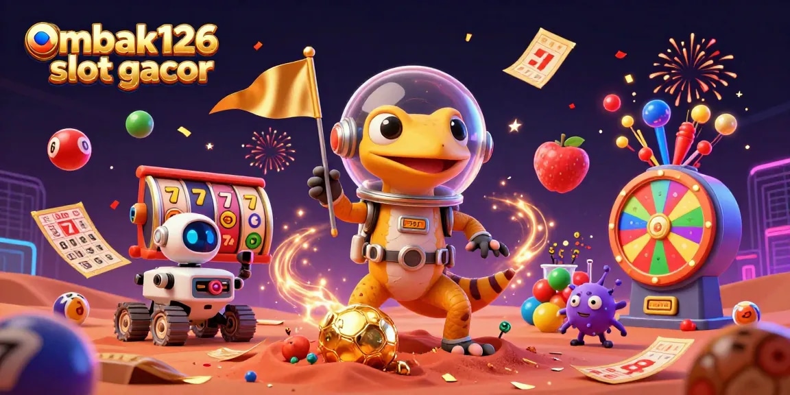 Experience the excitement of ombak126 slot gacor in a vibrant 3D casino scene filled with dynamic elements.