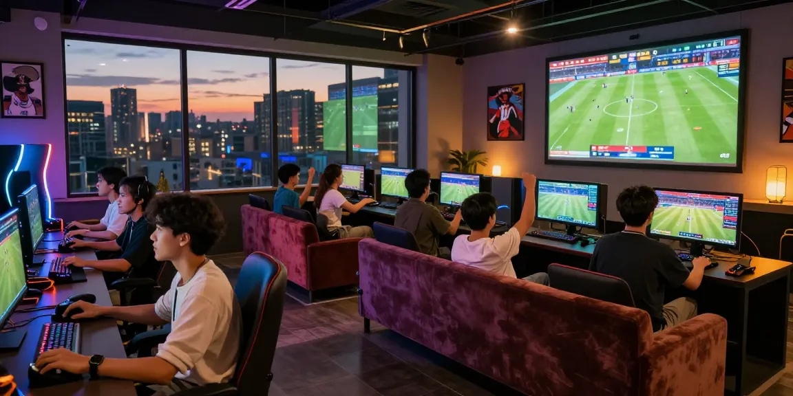 Exciting gaming environment with players enjoying live sports betting and 更多資訊 for online gaming.