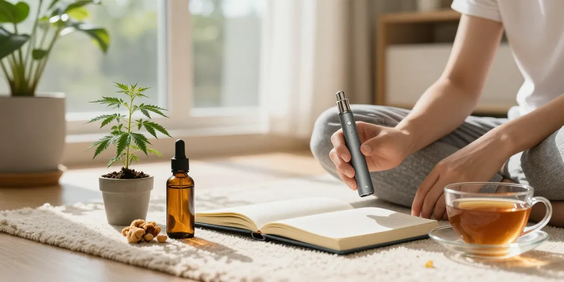 What is a THC vape device? A quality vape pen with CBD oil for wellness in a cozy urban living space.