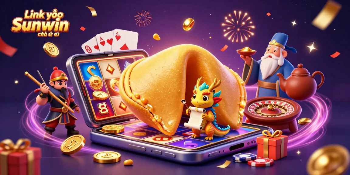 Join the fun at Link vào Sunwin chính thức with a vibrant, magical casino scene full of exciting game elements.