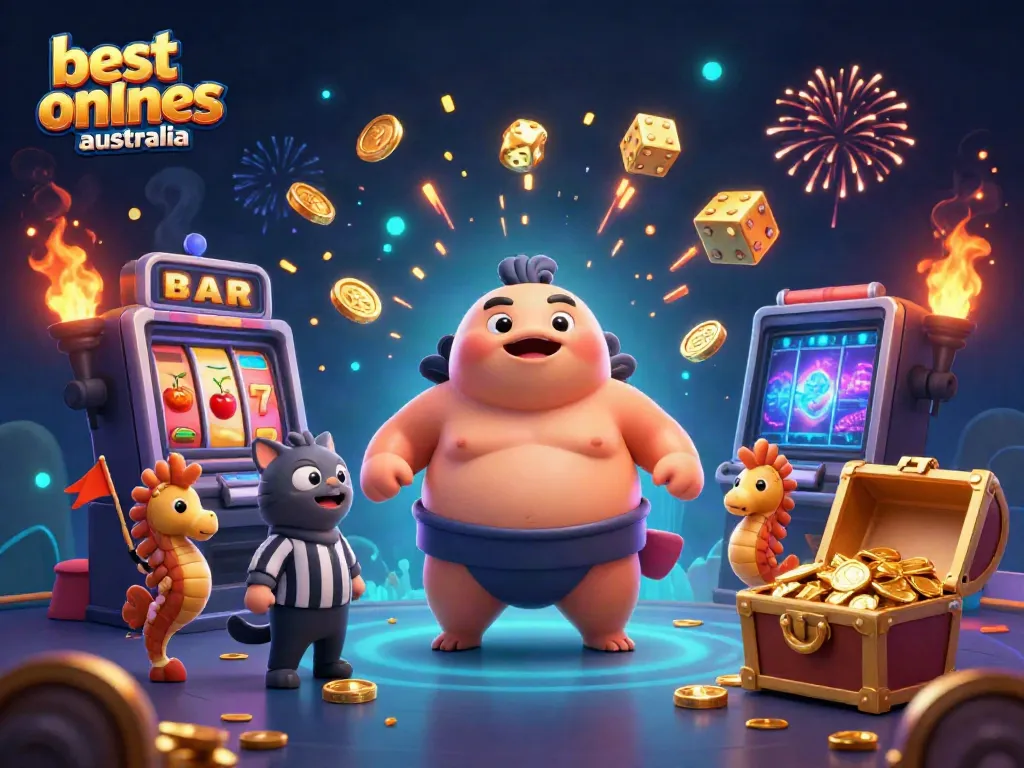 Experience thrilling gameplay at the best online casinos Australia with vibrant 3D characters and exciting casino elements.