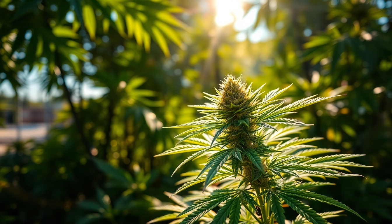 Showcasing weed uk in a vibrant garden, highlighting the beauty and tranquility of cannabis plants.