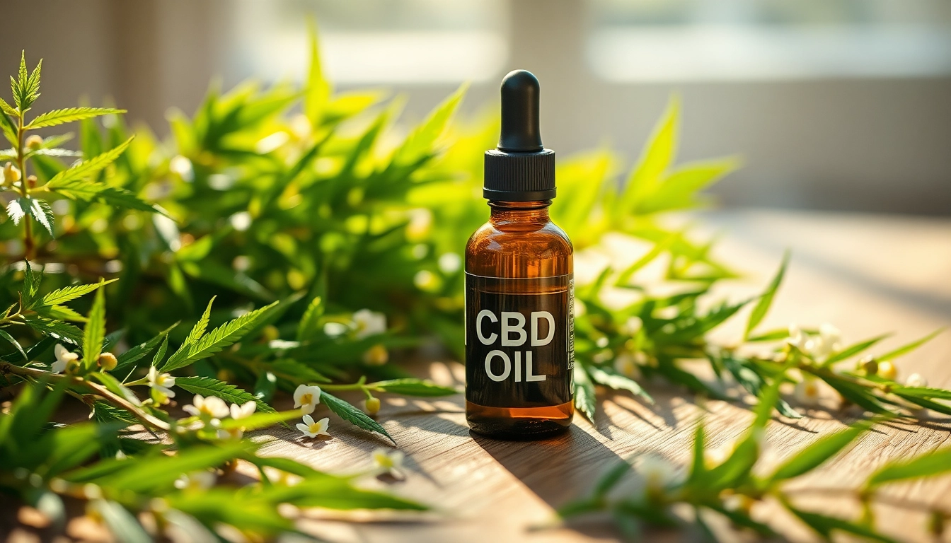 Highlighting the benefits of CBD Oil with a detailed bottle and fresh hemp leaves.