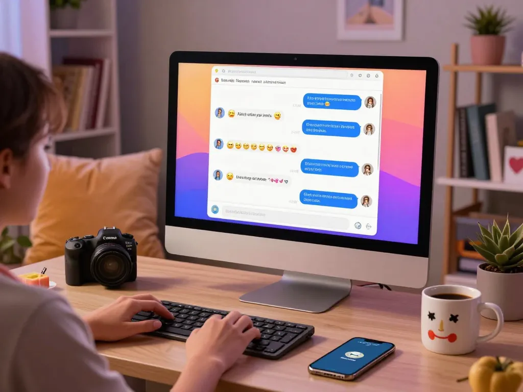 Engaging nsfw ai chat interface with colorful dialogue and cozy room atmosphere.