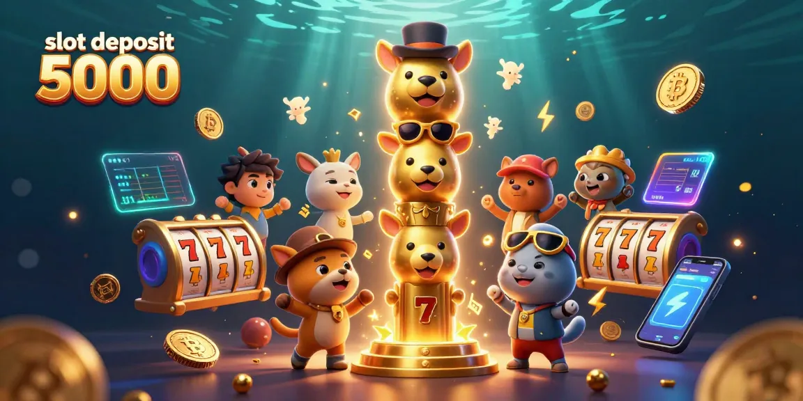 Engage with the thrilling slot deposit 5000 experience, featuring vibrant casino elements and energy.