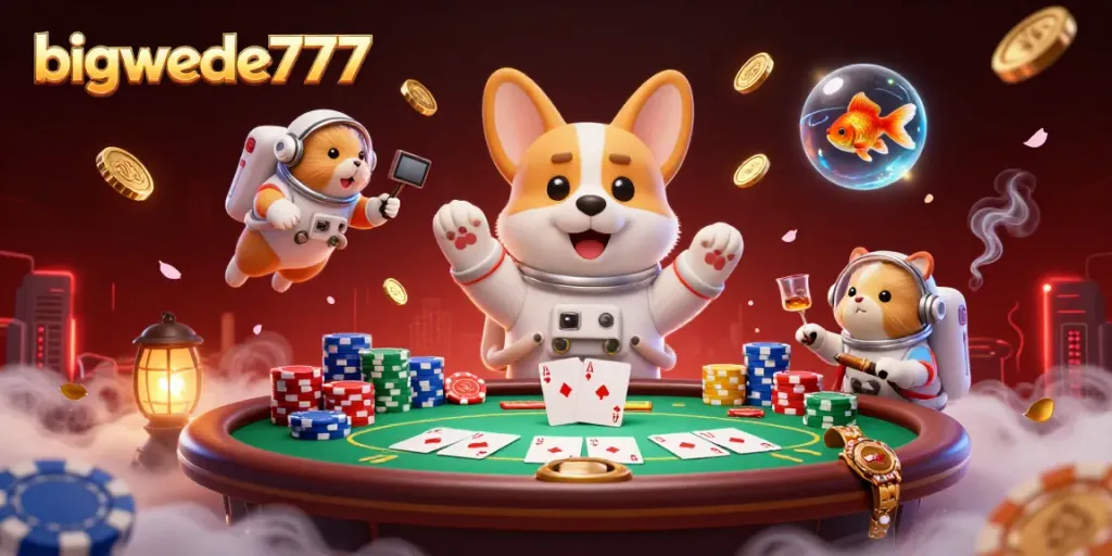 Spin to win with bigwede777 as an astronaut corgi navigates a cosmic casino adventure.