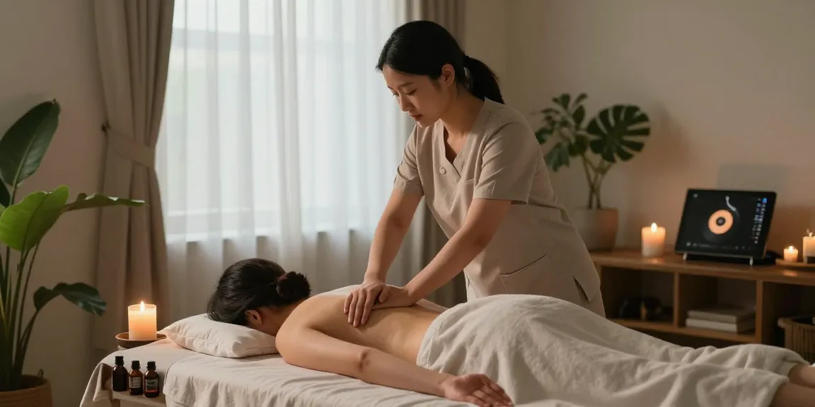 장안동출장안마 마사지 서비스 중인 전문 마사지사와 클라이언트