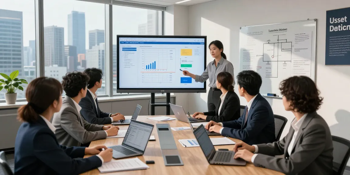 Collaborative team conducting asset tracing analysis in a modern office setting.
