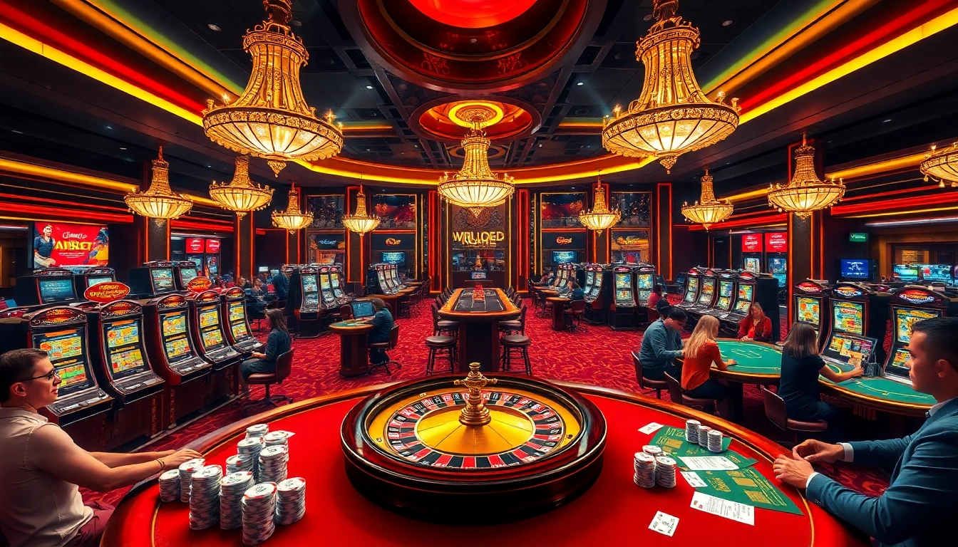 Experience the excitement of RR88 with vibrant casino tables and thrilling players in action.