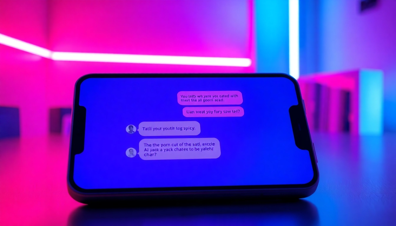 Engaging AI porn chat interface displaying playful conversation bubbles with a modern digital aesthetic.