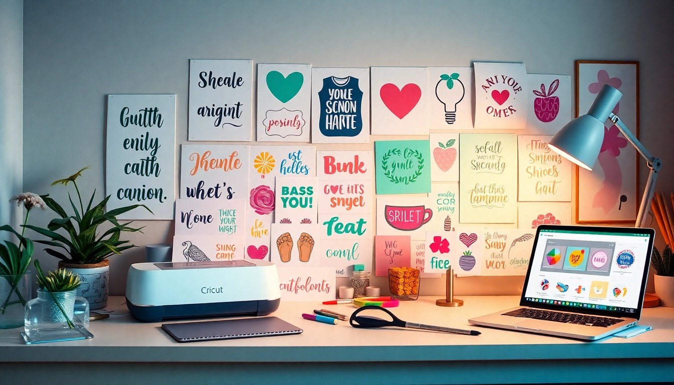 Colorful design bundles SVG files and crafting tools for Cricut.
