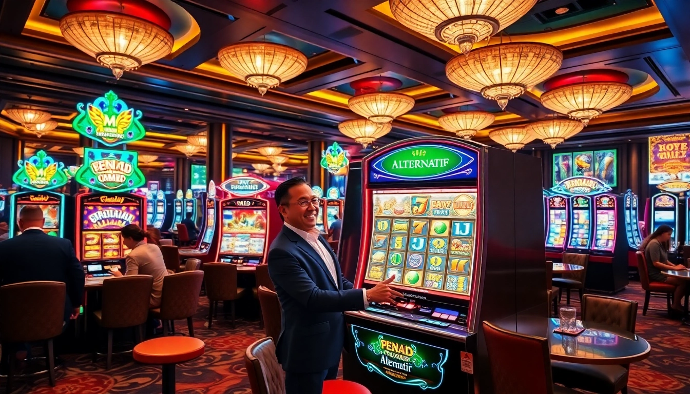 PEN4D alternatif slot machine celebrating a big win in an exciting casino environment.