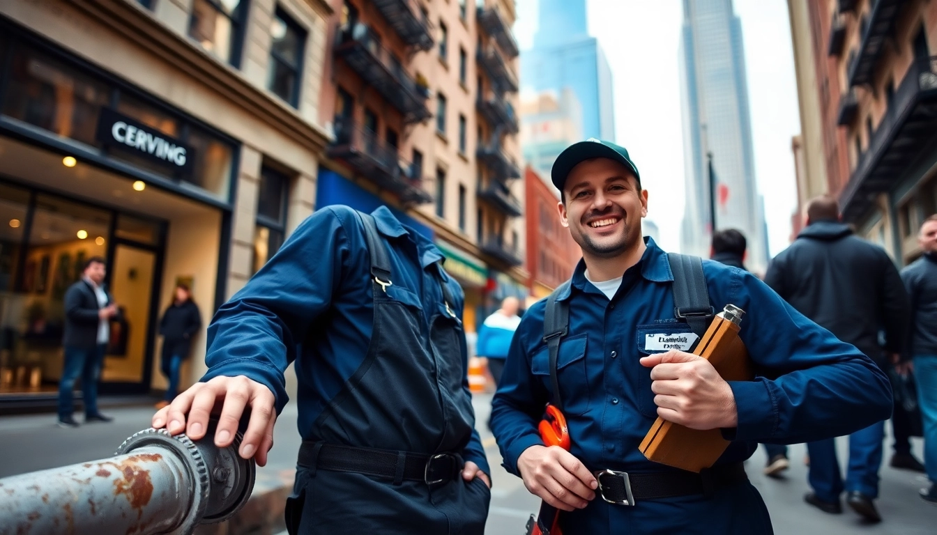 Experienced NYC emergency plumber & sewer technician assisting a homeowner in need.